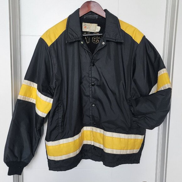 Huntsville Hockey AHA Vintage‎ 1970s West Wind Satin Bomber Jacket Size Large